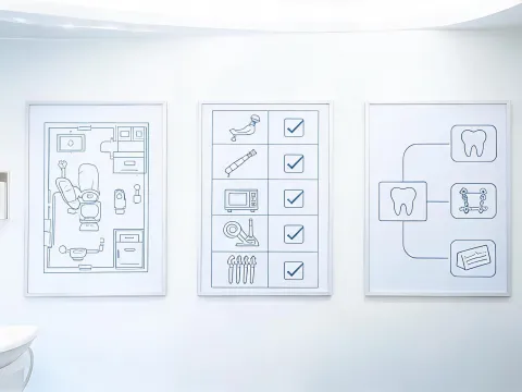 Dental operatory planning wall